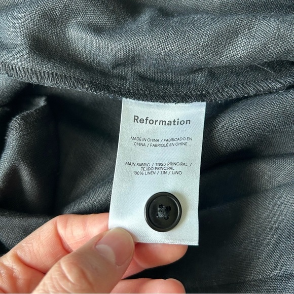 Reformation 100% linen pants black 10P - Picture 15 of 16